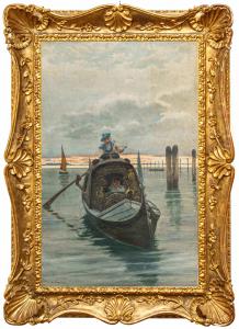 Nazzareno Cipriani (Roma, 1843 – 1925), In gondola